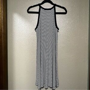 Old Navy Black and White Stretchy Striped Cotton Dress Vacation Resortwear